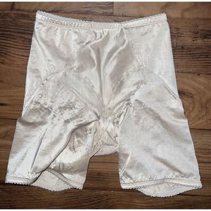 Vintage Sears Beige Shapewear Shorts Women’s Large High Waisted Silky Shiny